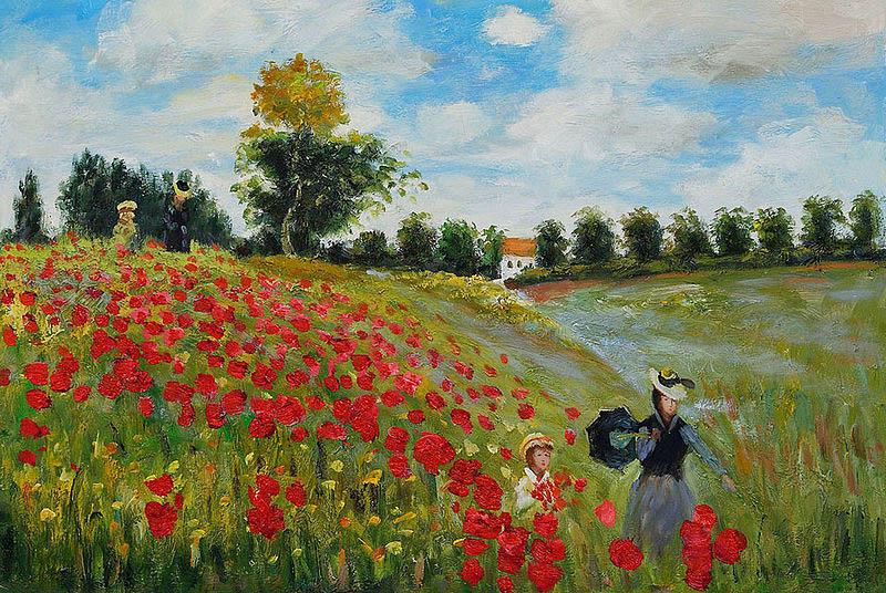 Claude Monet Poppy Field in Argenteuil oil painting image